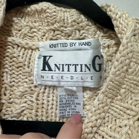 Knitting needles silk blend cardigan Medium - Picture 8 of 10